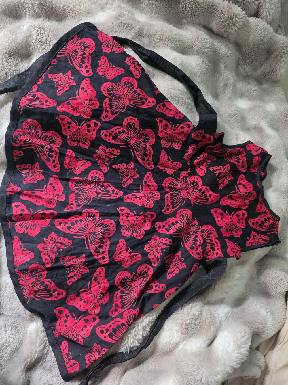Girls Black and Red Butterfly One-Piece Dress - Redfish Kids Vancouver Brand